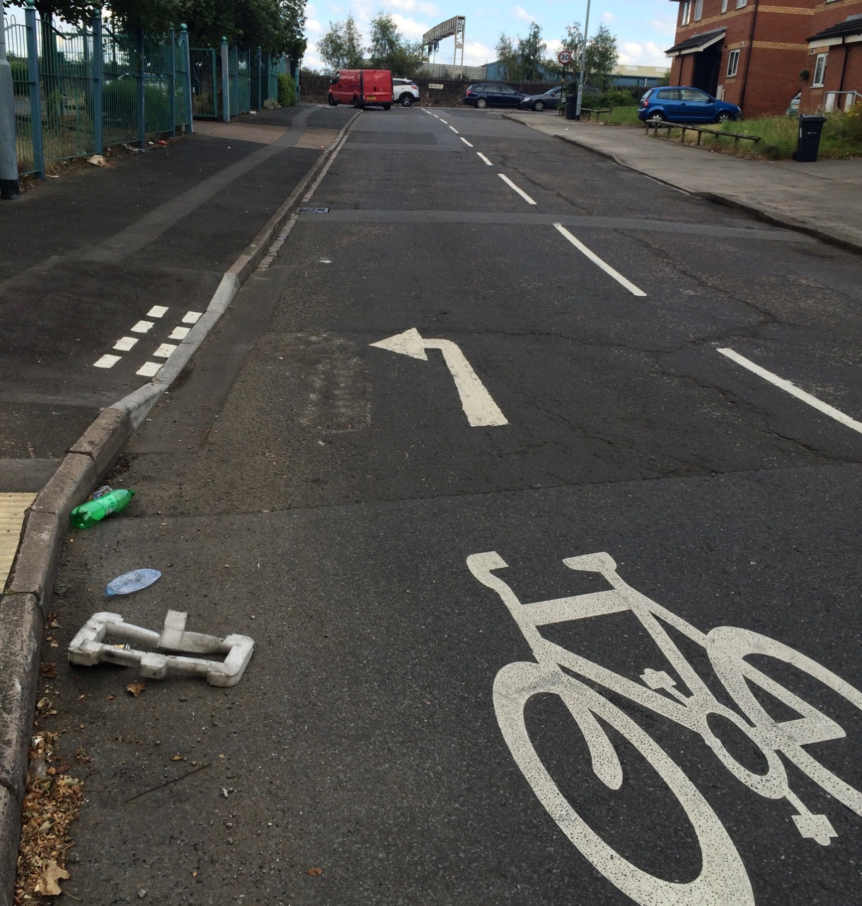 Joining the pavement.