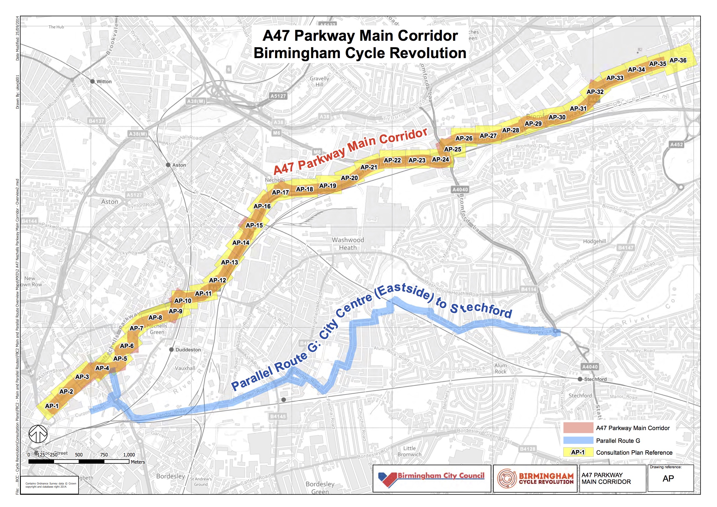 Overview of the A47 Parkway route