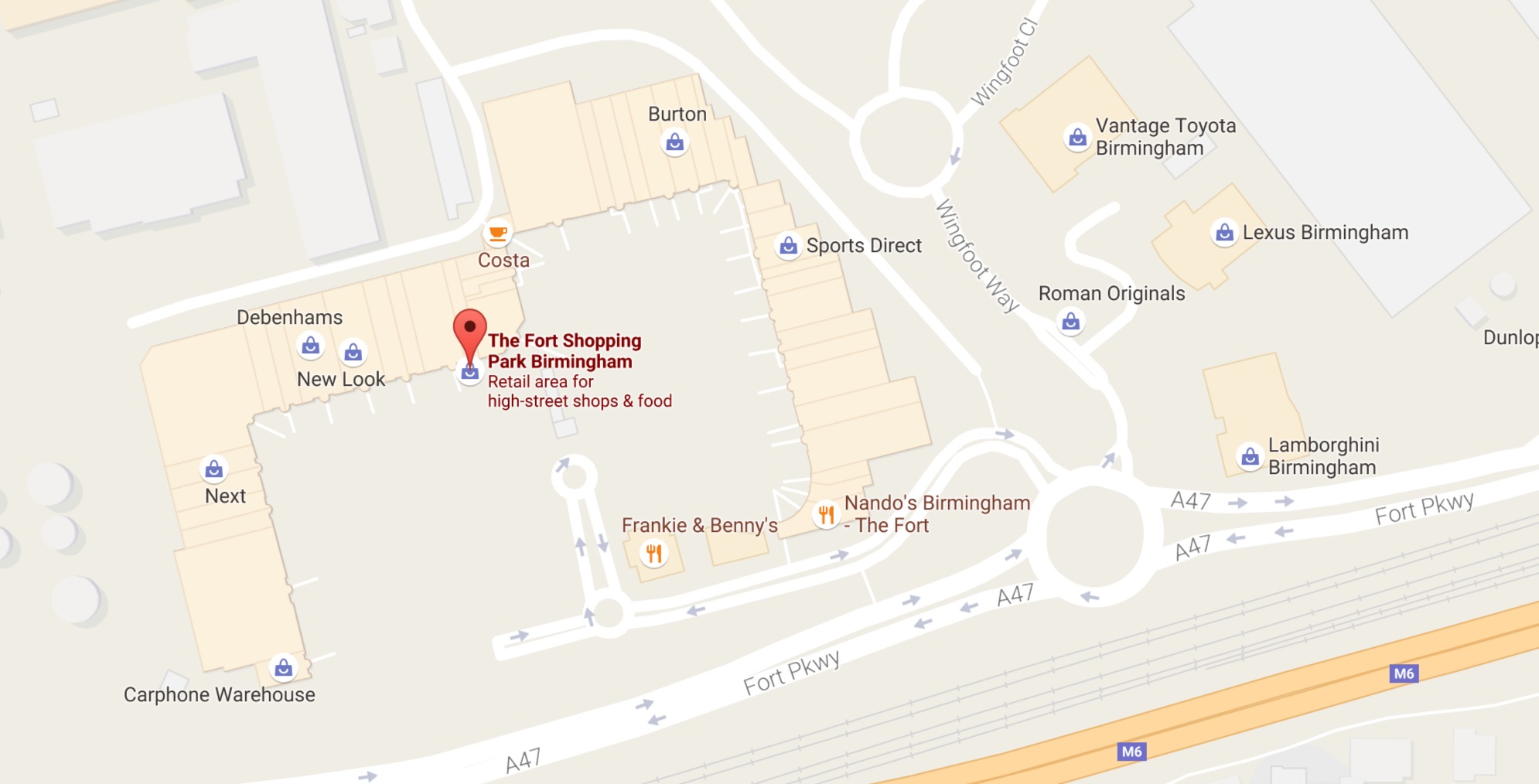 Map of the Fort Shopping Centre