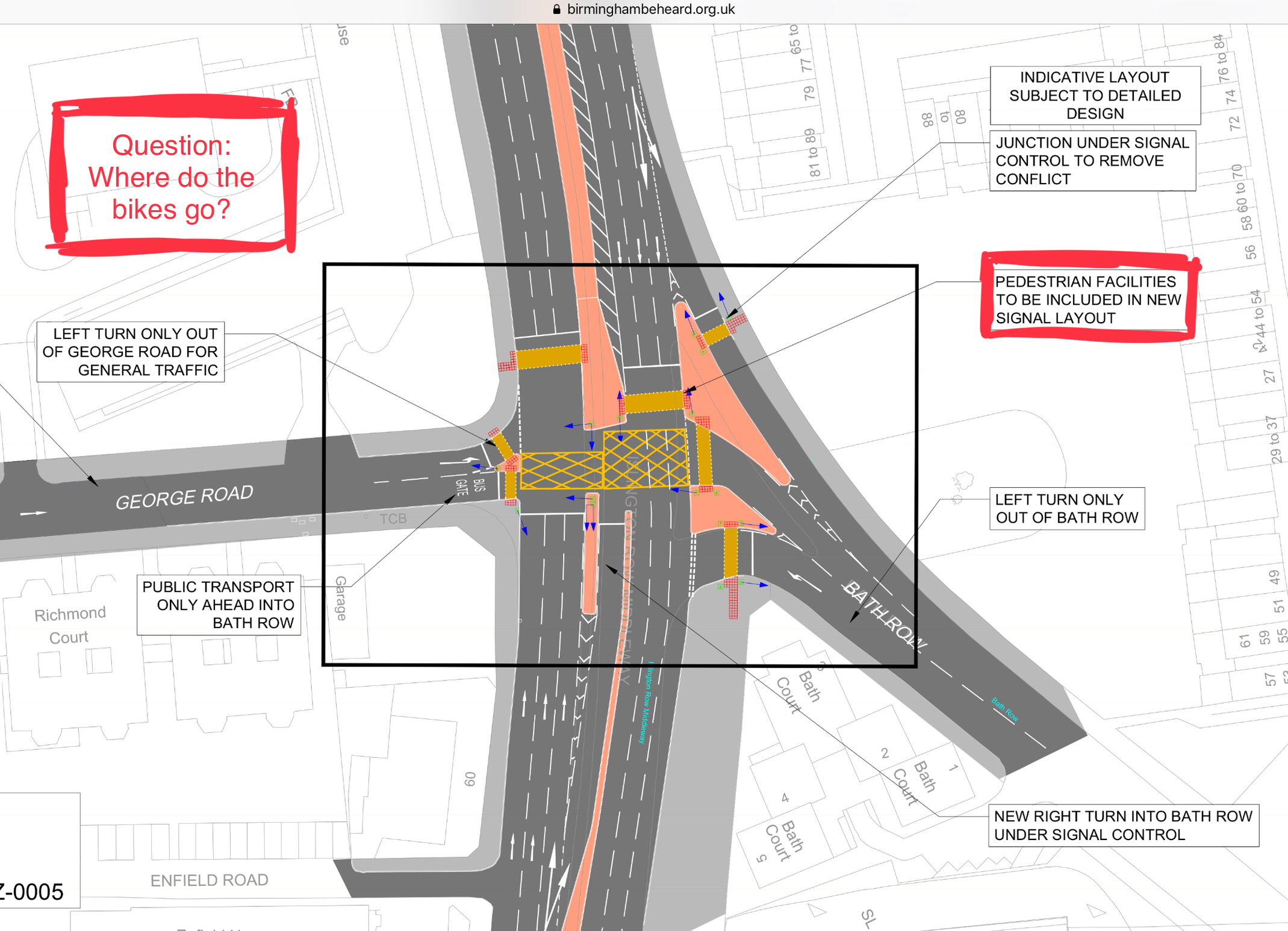 Plans for proposed bus gate at Bath Row