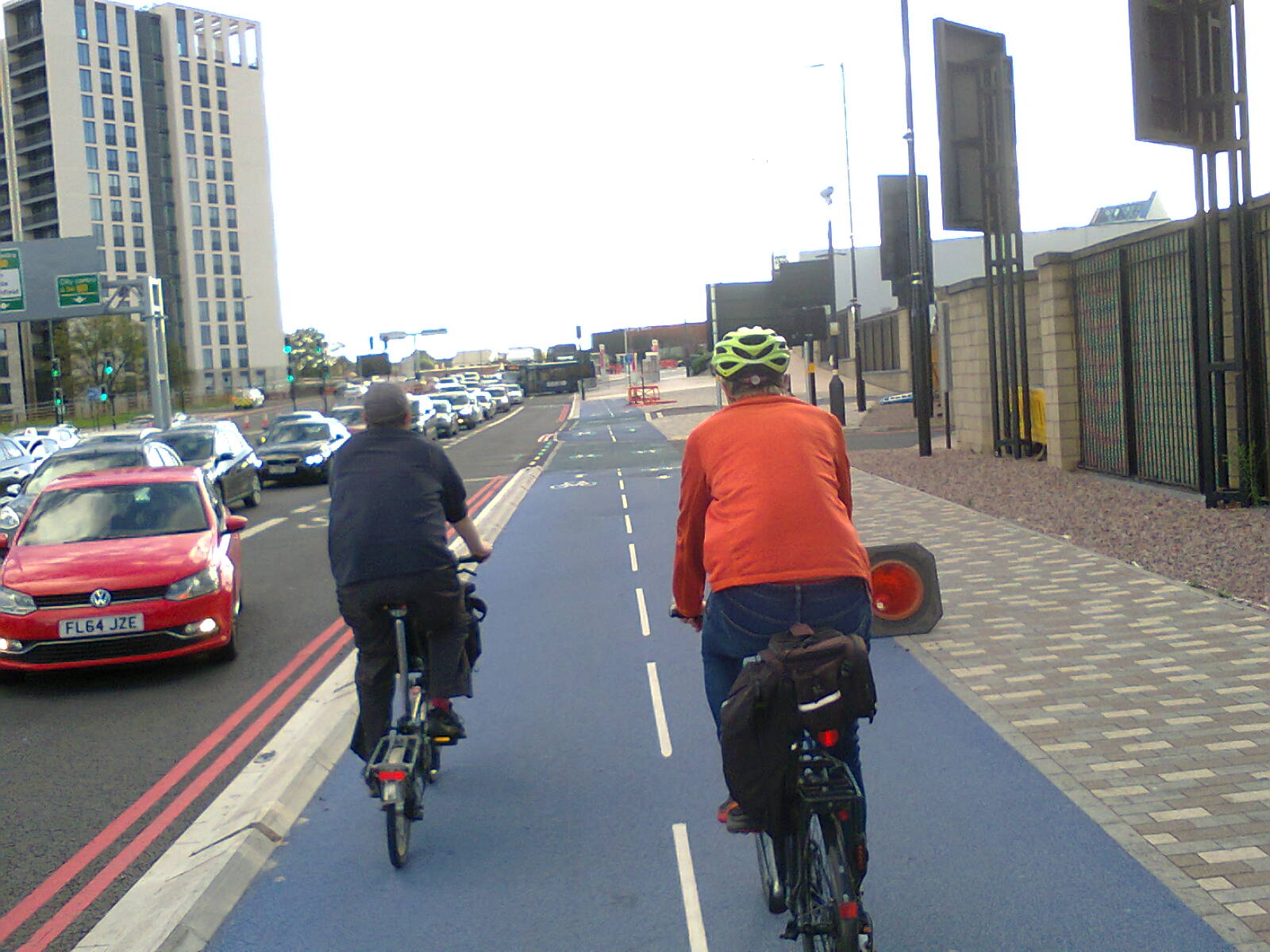 Cycle track outside the One Stop shopping centre