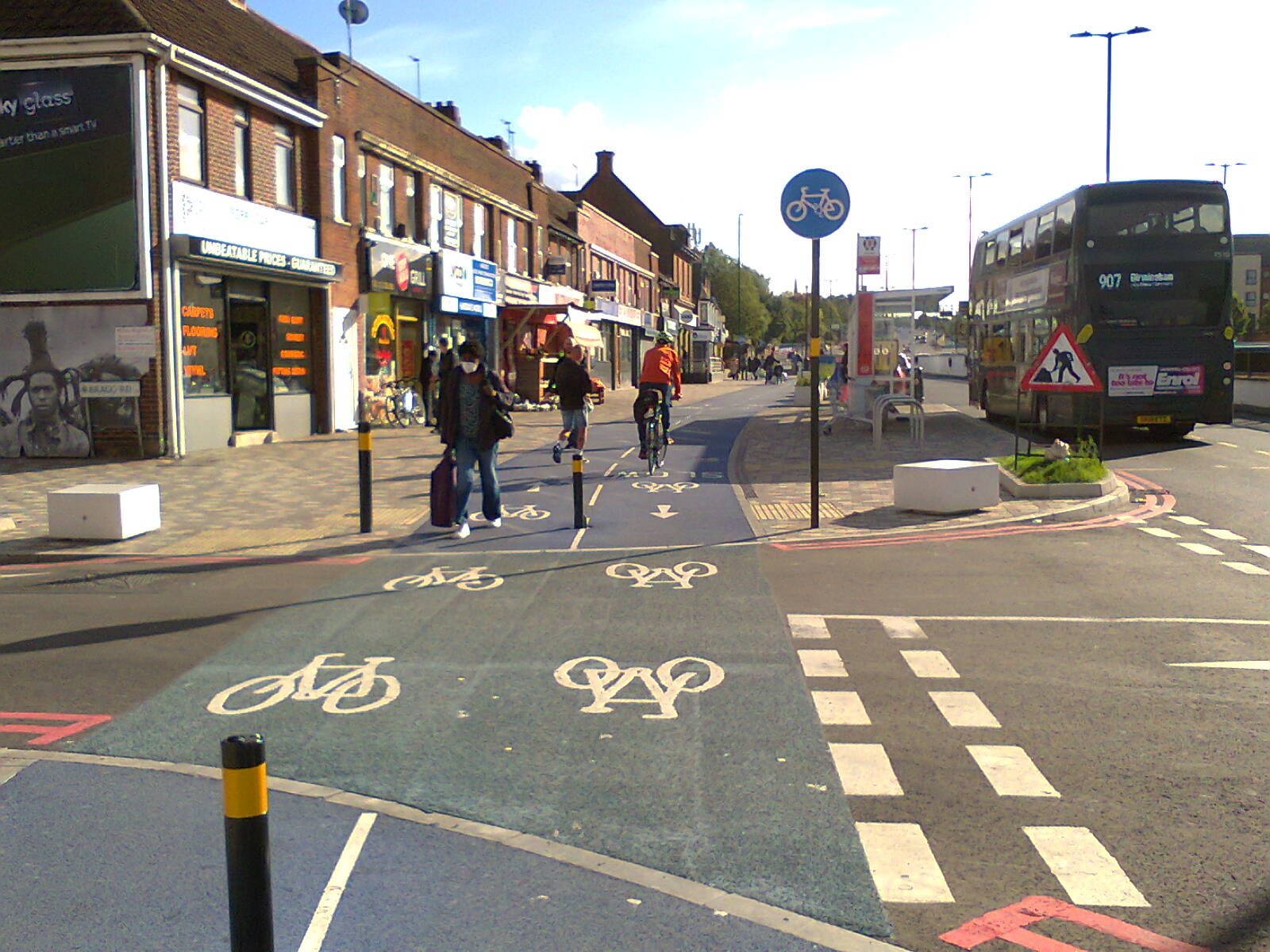 Cycle track crossing Bragg Road in Perry Barr local centre