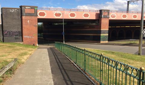Widening of footpath next to B4132 junction with A47