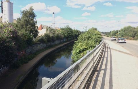 The A47 crossing over the canal.