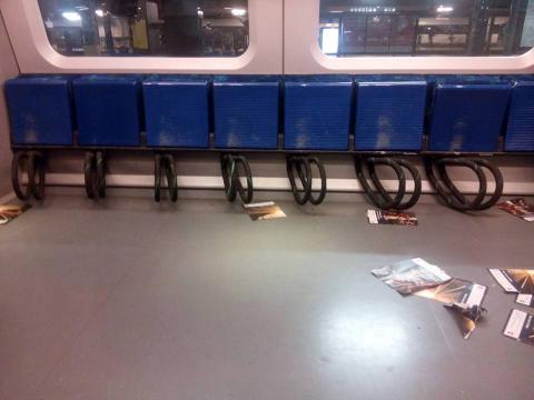 Cycle storage on a train in Copenhagen