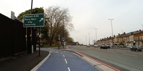 A screen shot from the video of the A34 ride