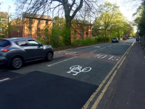 Cycle symbols on Edgbaston Park Road