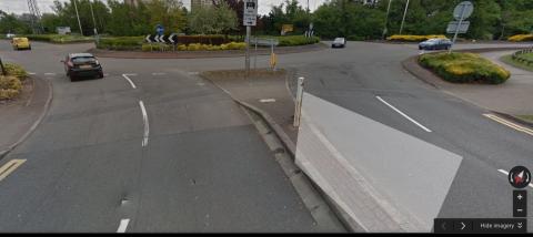 Dual carriageway entrance to the Fort Shopping Centre