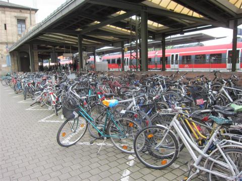 Cycle parking at Erlangen station