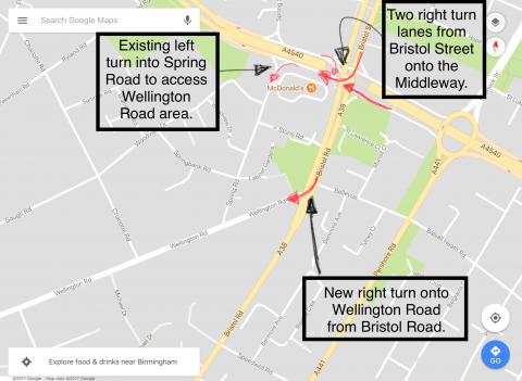 Spring Road access into the Wellington Road area