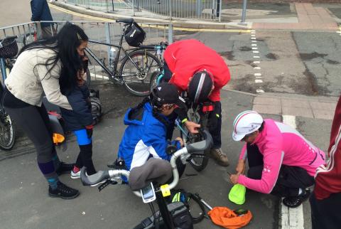 Rea Valley ride rearguard fix a puncture