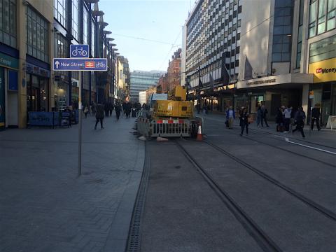 Looking down Corporation Street to New Street