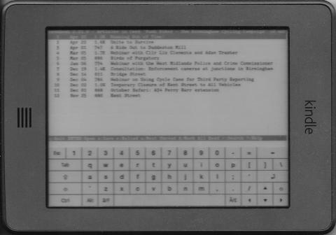 Push Bikes RSS News Feed on a Rooted Kindle Touch