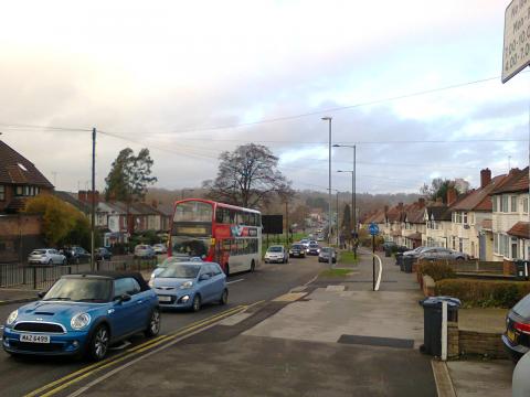 Traffic jam on Harborne Lane near the New Sainsbury's at Selly Oak