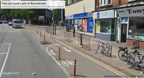 Pop-up cycle lane at Dale Road