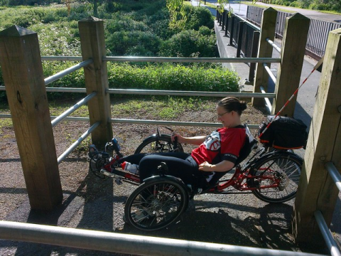 Negotiating a stymie gate on a trike