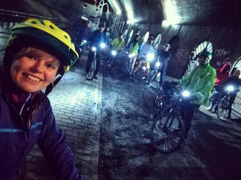 A shot of one of the CycleBirmingham social rides