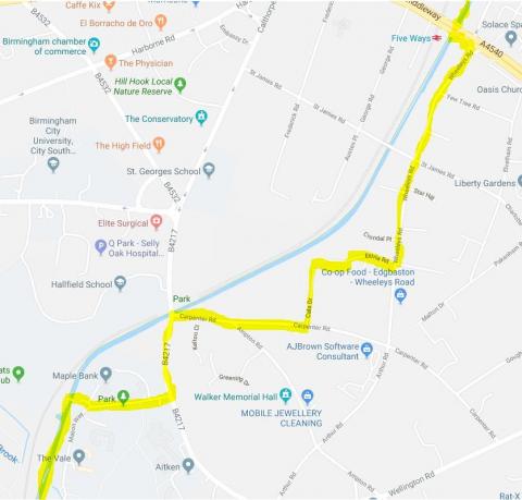 Edgbaston tunnel detour