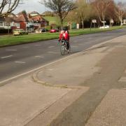 Shared use pavement on Bristol Road.