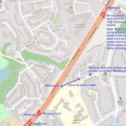 A diagram suggesting how a gyratory system could be set up to reduce rat-running.