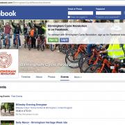 Screenshot of Birmingham Cycle Revolution's Facebook events page