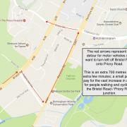 Bristol Road around the Priory Road junction