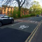 Cycle symbols on Edgbaston Park Road