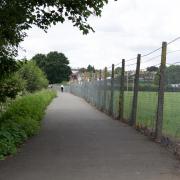 A shared-use lane leading to Diglis Bridge