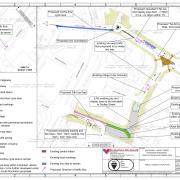 Highways diagram of the proposed changes at Hurst Street.