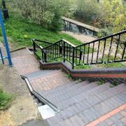 North brook Street steps top view