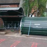 Bike hanger at Birmingham Friends of the Earth