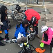 Rea Valley ride rearguard fix a puncture