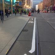 The cycle route leaves Corporation Street