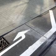 Detail of exit from the carriageway