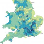 An AI generated map that indicates openness to cycling as transport in England and Wales