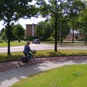 Street level view of a Dutch roundabout
