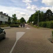 Alternated parking creates a staggered junction