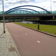 Canalside cycle path in Assen