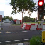 Temporary cycle crossing on a signposted diversion for cyclists