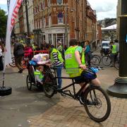 a tandem towing a trailer