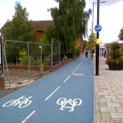 Selly Oak Cycleway Alongside Selly Oak High Street
