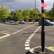 Diagonal cycle crossing over Edgbaston Road