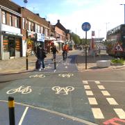 Cycle track crossing Bragg Road in Perry Barr local centre