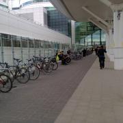 Cycle parking at the QE hospital main entrance