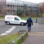 Poor cycleway design outside The Barberry