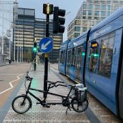 Tandem Where NCN5 Crosses Broad Street at Bridge Street 
