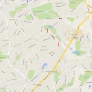 Suggested changes in Weoley Castle to quieten the roads