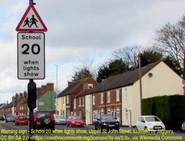 School zone 20mph variable limit sign