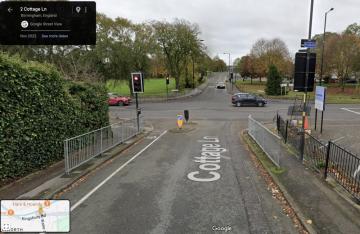 A Google Street View of the junction of Kingsbury Road and Water Orton Lane from Cottage Lane. A Google Street View of Water Orton Lane from Cottage Lane.
